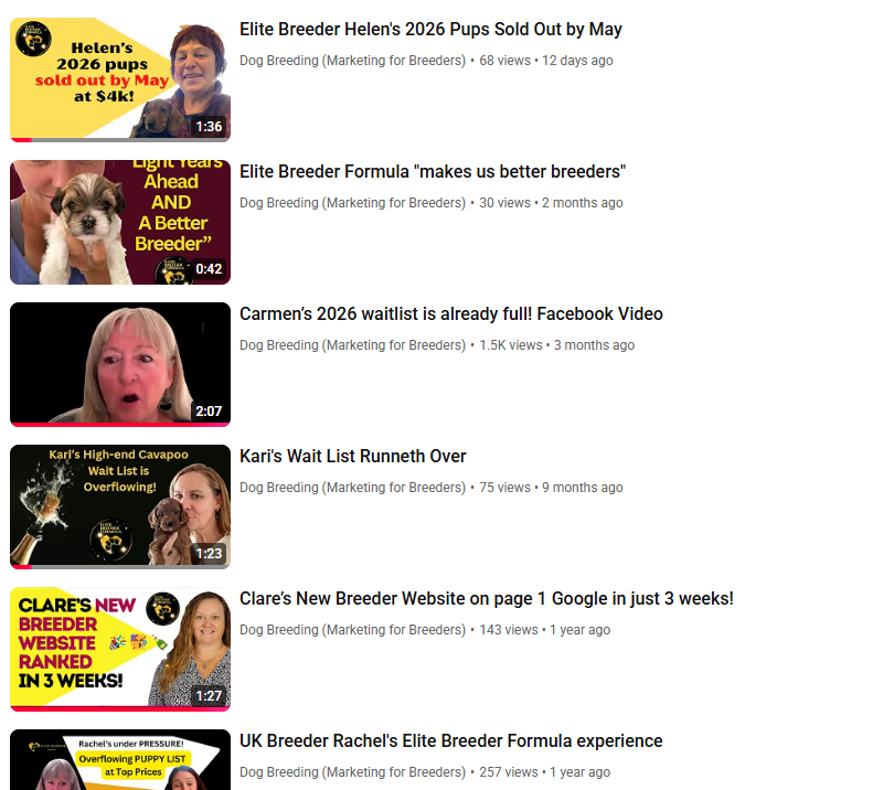 elite breeder testimonial playlist